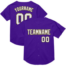 Загрузить изображение в средство просмотра галереи, Custom Purple Old Gold-Black Mesh Authentic Throwback Baseball Jersey
