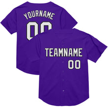 Загрузить изображение в средство просмотра галереи, Custom Purple White-Black Mesh Authentic Throwback Baseball Jersey
