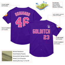 Загрузить изображение в средство просмотра галереи, Custom Purple Pink-White Mesh Authentic Throwback Baseball Jersey
