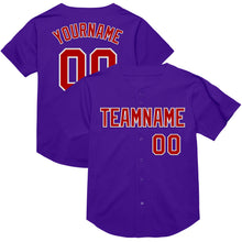 Load image into Gallery viewer, Custom Purple Red-White Mesh Authentic Throwback Baseball Jersey
