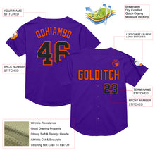 Загрузить изображение в средство просмотра галереи, Custom Purple Black-Orange Mesh Authentic Throwback Baseball Jersey
