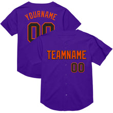 Загрузить изображение в средство просмотра галереи, Custom Purple Black-Orange Mesh Authentic Throwback Baseball Jersey
