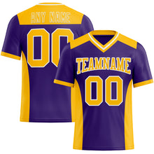 Charger l&#39;image dans la galerie, Custom Purple Gold-White Mesh Authentic Football Jersey
