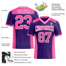 Charger l&#39;image dans la galerie, Custom Purple Pink-White Mesh Authentic Football Jersey
