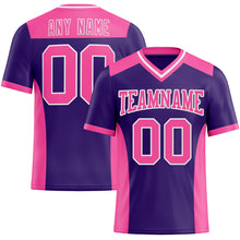 Charger l&#39;image dans la galerie, Custom Purple Pink-White Mesh Authentic Football Jersey
