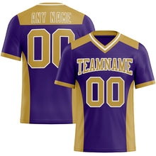 Laden Sie das Bild in den Galerie-Viewer, Custom Purple Old Gold-White Mesh Authentic Football Jersey
