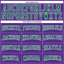 Загрузить изображение в средство просмотра галереи, Custom Purple Kelly Green-White Mesh Authentic Football Jersey
