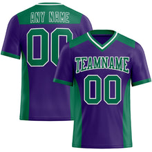 Загрузить изображение в средство просмотра галереи, Custom Purple Kelly Green-White Mesh Authentic Football Jersey
