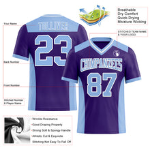 Charger l&#39;image dans la galerie, Custom Purple Light Blue-White Mesh Authentic Football Jersey
