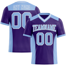 Charger l&#39;image dans la galerie, Custom Purple Light Blue-White Mesh Authentic Football Jersey
