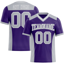 Charger l&#39;image dans la galerie, Custom Purple Gray-White Mesh Authentic Football Jersey
