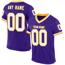 Charger l&#39;image dans la galerie, Custom Purple White-Gold Mesh Authentic Throwback Football Jersey
