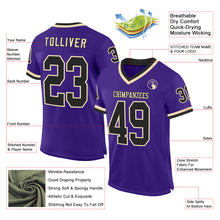 Charger l&#39;image dans la galerie, Custom Purple Black-Cream Mesh Authentic Throwback Football Jersey
