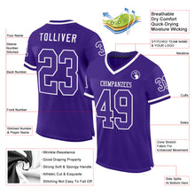 Laden Sie das Bild in den Galerie-Viewer, Custom Purple White Mesh Authentic Throwback Football Jersey
