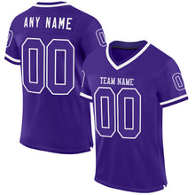 Laden Sie das Bild in den Galerie-Viewer, Custom Purple White Mesh Authentic Throwback Football Jersey
