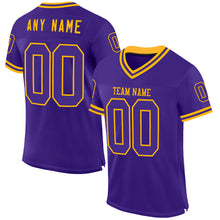 Загрузить изображение в средство просмотра галереи, Custom Purple Gold Mesh Authentic Throwback Football Jersey
