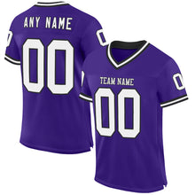 Charger l&#39;image dans la galerie, Custom Purple White-Black Mesh Authentic Throwback Football Jersey
