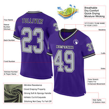 Загрузить изображение в средство просмотра галереи, Custom Purple Gray-Black Mesh Authentic Throwback Football Jersey
