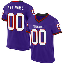 Загрузить изображение в средство просмотра галереи, Custom Purple Red-Black Mesh Authentic Throwback Football Jersey
