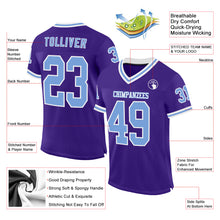 Загрузить изображение в средство просмотра галереи, Custom Purple Light Blue-White Mesh Authentic Throwback Football Jersey
