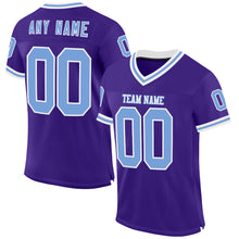 Загрузить изображение в средство просмотра галереи, Custom Purple Light Blue-White Mesh Authentic Throwback Football Jersey
