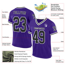 Laden Sie das Bild in den Galerie-Viewer, Custom Purple Black-White Mesh Authentic Throwback Football Jersey
