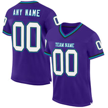 Загрузить изображение в средство просмотра галереи, Custom Purple Black-Teal Mesh Authentic Throwback Football Jersey
