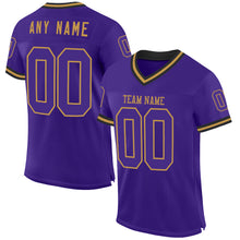 Загрузить изображение в средство просмотра галереи, Custom Purple Old Gold-Black Mesh Authentic Throwback Football Jersey
