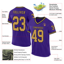 Загрузить изображение в средство просмотра галереи, Custom Purple Old Gold-Black Mesh Authentic Throwback Football Jersey
