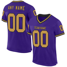 Загрузить изображение в средство просмотра галереи, Custom Purple Old Gold-Black Mesh Authentic Throwback Football Jersey
