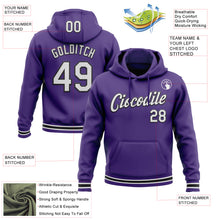 Загрузить изображение в средство просмотра галереи, Custom Stitched Purple White-Black Sports Pullover Sweatshirt Hoodie
