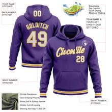 Загрузить изображение в средство просмотра галереи, Custom Stitched Purple White-Gold Sports Pullover Sweatshirt Hoodie
