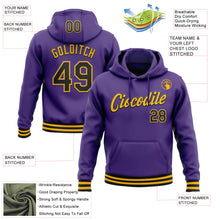 Загрузить изображение в средство просмотра галереи, Custom Stitched Purple Black-Gold Sports Pullover Sweatshirt Hoodie
