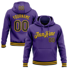 Загрузить изображение в средство просмотра галереи, Custom Stitched Purple Black-Gold Sports Pullover Sweatshirt Hoodie
