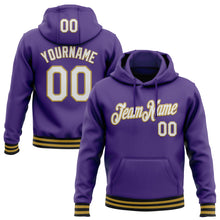 Загрузить изображение в средство просмотра галереи, Custom Stitched Purple Old Gold-Black Sports Pullover Sweatshirt Hoodie
