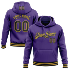 Загрузить изображение в средство просмотра галереи, Custom Stitched Purple Black-Old Gold Sports Pullover Sweatshirt Hoodie
