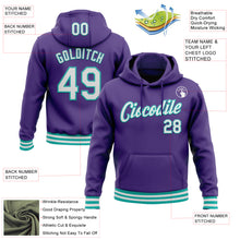 Загрузить изображение в средство просмотра галереи, Custom Stitched Purple White-Aqua Sports Pullover Sweatshirt Hoodie
