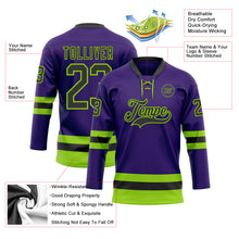 Charger l&#39;image dans la galerie, Custom Purple Black-Neon Green Hockey Lace Neck Jersey
