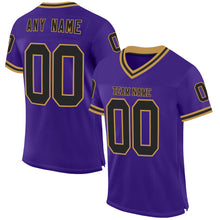 Charger l&#39;image dans la galerie, Custom Purple Black-Old Gold Mesh Authentic Throwback Football Jersey
