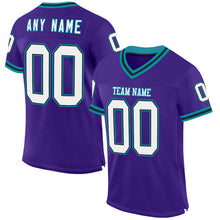 Загрузить изображение в средство просмотра галереи, Custom Purple Black-Teal Mesh Authentic Throwback Football Jersey
