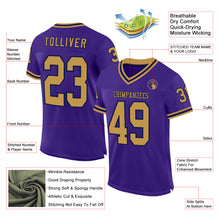 Charger l&#39;image dans la galerie, Custom Purple Old Gold-Navy Mesh Authentic Throwback Football Jersey
