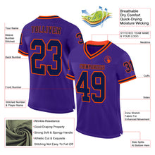 Charger l&#39;image dans la galerie, Custom Purple Navy-Orange Mesh Authentic Throwback Football Jersey
