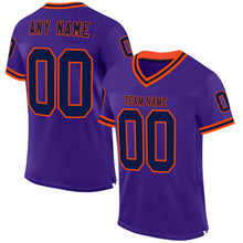 Charger l&#39;image dans la galerie, Custom Purple Navy-Orange Mesh Authentic Throwback Football Jersey
