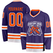 Charger l&#39;image dans la galerie, Custom Purple Orange-White Hockey Jersey
