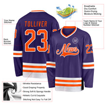 Charger l&#39;image dans la galerie, Custom Purple Orange-White Hockey Jersey
