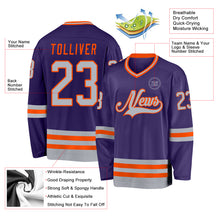 Charger l&#39;image dans la galerie, Custom Purple Gray-Orange Hockey Jersey
