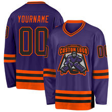 Charger l&#39;image dans la galerie, Custom Purple Black-Orange Hockey Jersey
