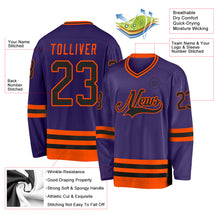 Charger l&#39;image dans la galerie, Custom Purple Black-Orange Hockey Jersey
