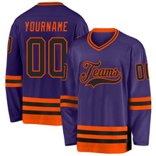 Charger l&#39;image dans la galerie, Custom Purple Black-Orange Hockey Jersey
