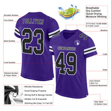 Charger l&#39;image dans la galerie, Custom Purple Black-White Mesh Authentic Football Jersey
